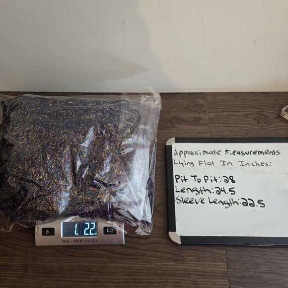 Lane Bryant Sweater Size 22/24 Crew Neck Tinsel Eyelash Festive Party Stretch - Picture 11 of 11